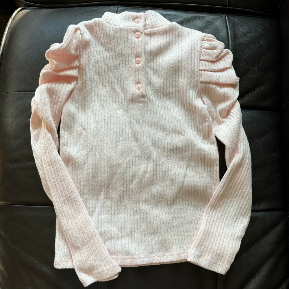 NWT Janie and Jack Ribbed Puff Sleeve Top - Picture 3 of 4